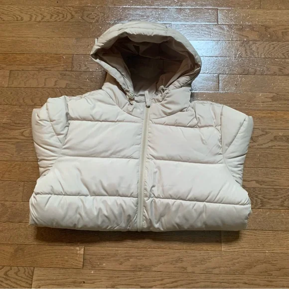 Old Navy Mens Hooded Quilted Puffer Jacket | S | Stone NEW!! - Picture 6 of 10